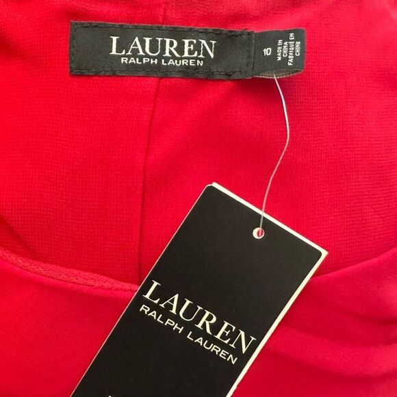 NEW Lauren Ralph Lauren Apiatan Full Length Gown in Red Size 10 - Picture 4 of 7